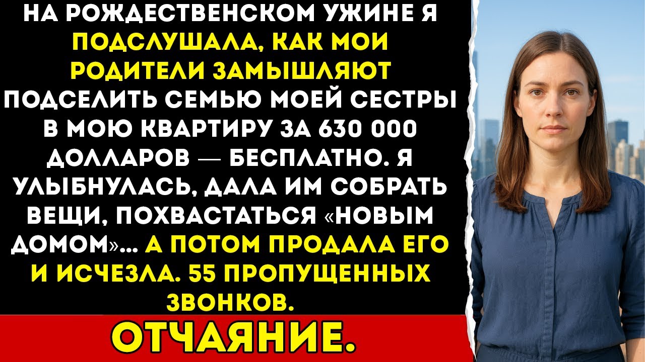 Я подслушала, как мои родители планировали поселить мою сестру в мою квартиру на Рождество