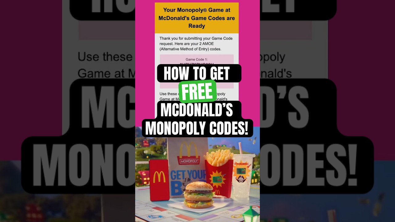 Get McDonald's Monopoly Free Codes by Using the Alternate Means of Entry Website