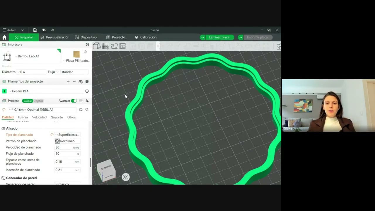 Configuración Flujo De Alisado para Impresion 3D