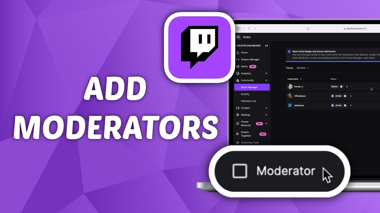 How to Add Moderators on Twitch Channel