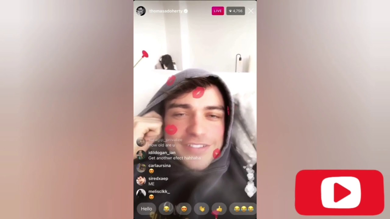 thomas doherty live stream on instagram (1)