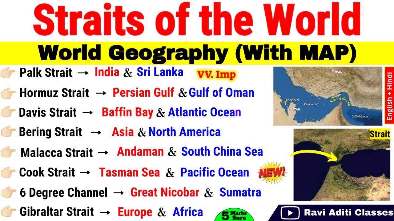 Important Straits Of The World | Strait & Channels | World Geography | Straits Of The World With Map
