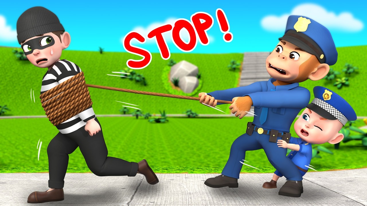 Rob and Gus Catch the Escaping Thief 🚔 | Police Song | Rosoo Nursery Rhymes & Kids Songs