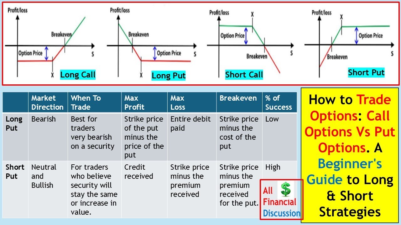 Option Trading for Beginners: Long Calls, Short Calls, Long Puts & Short Puts Explained for Profits