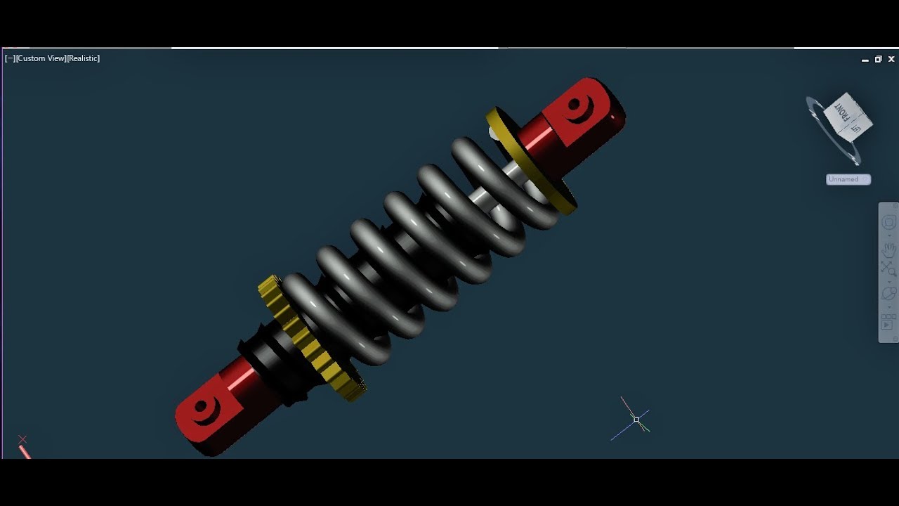 3D Modeling - shock Absorber Tutorial - Autocad 2019