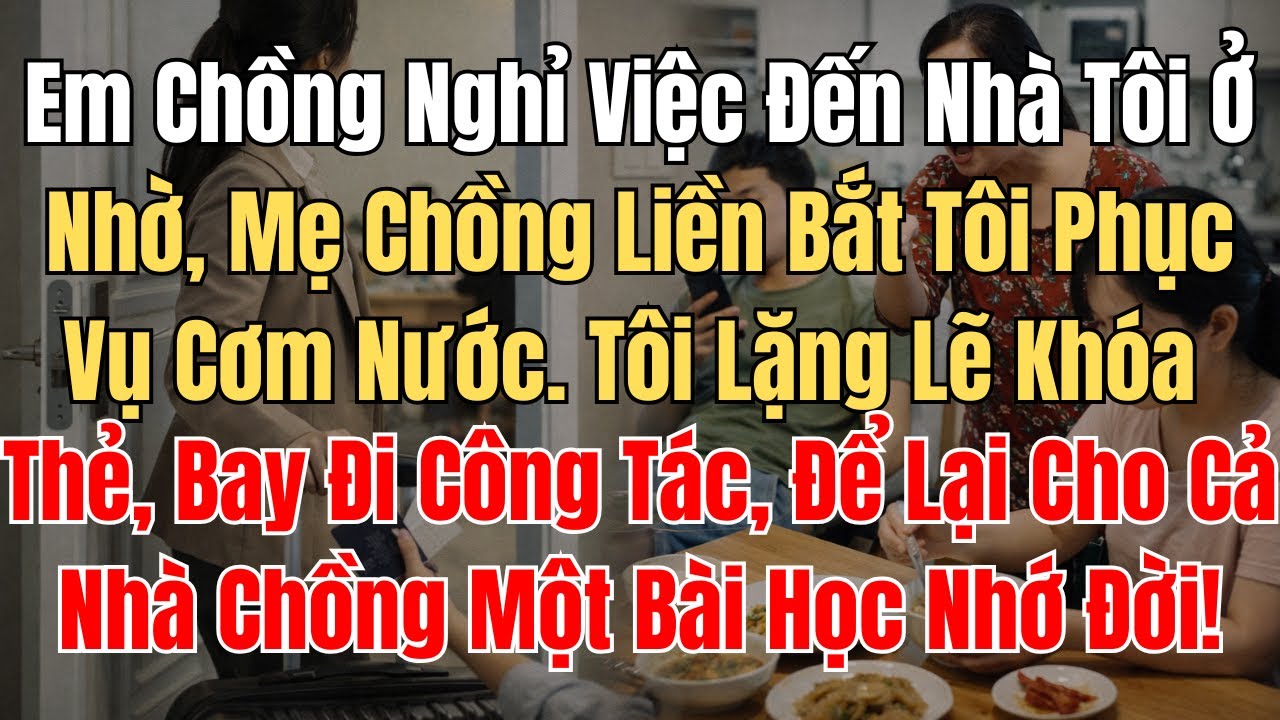 Em Chồng Nghỉ Việc  Đến Nhà Tôi Ở Nhờ,Mẹ Chồng Liền Bắt Tôi Phục Vụ Cơm Nước.Tôi Lặng Lẽ Khóa Thẻ...