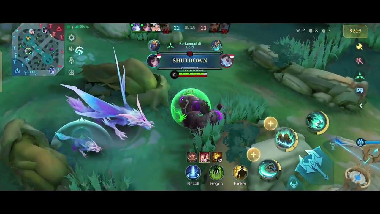 Grock kuat tumbangkan roamer musuh, damage musuh susah masuk tembus TB Grock!!
