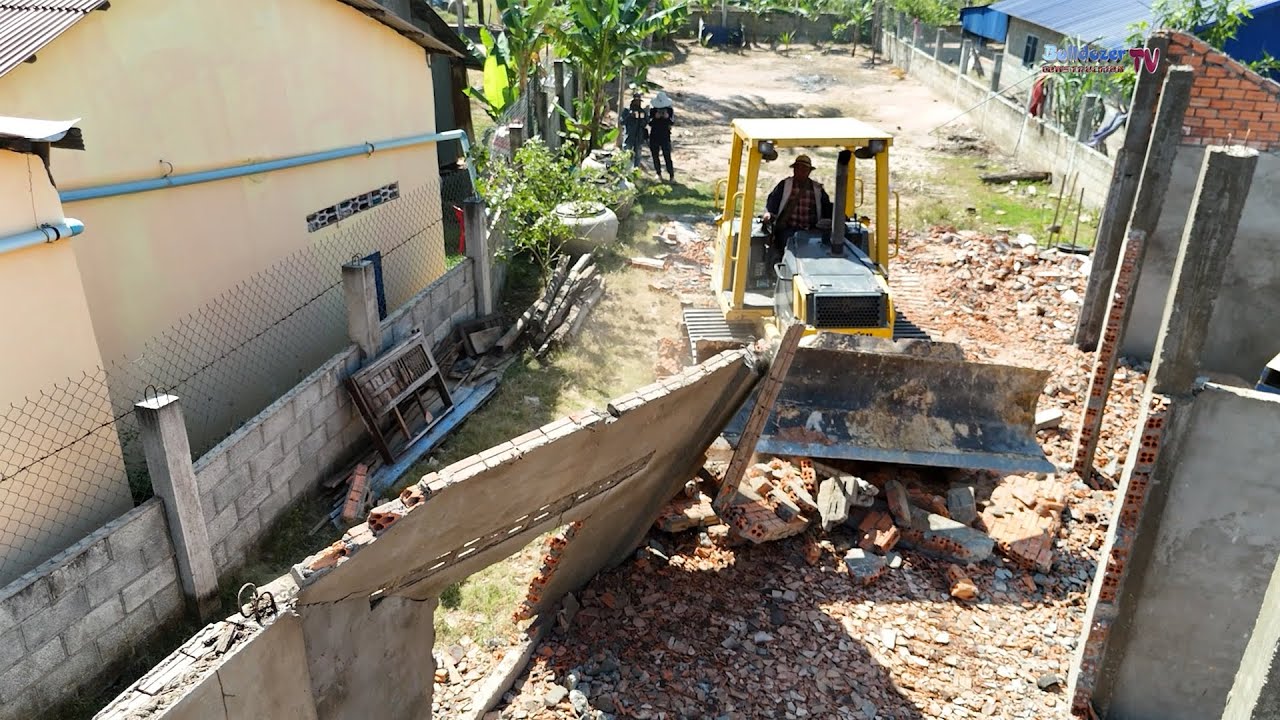 INCREDIBLE! Powerful KOMATSU Bulldozer D31PX Push Stone With Trucks Dumping Soils Processing