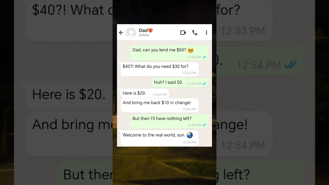 The most realistic lesson about money! 💸🌎 #shorts #funny #family #dad #realworld