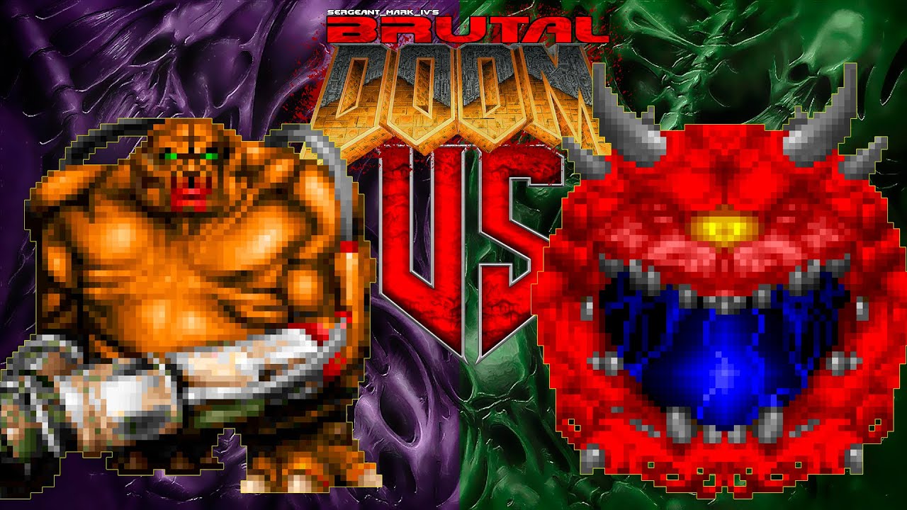 NPC War | Mancubus vs Cacodemon | Brutal Doom II | Monster Infighting