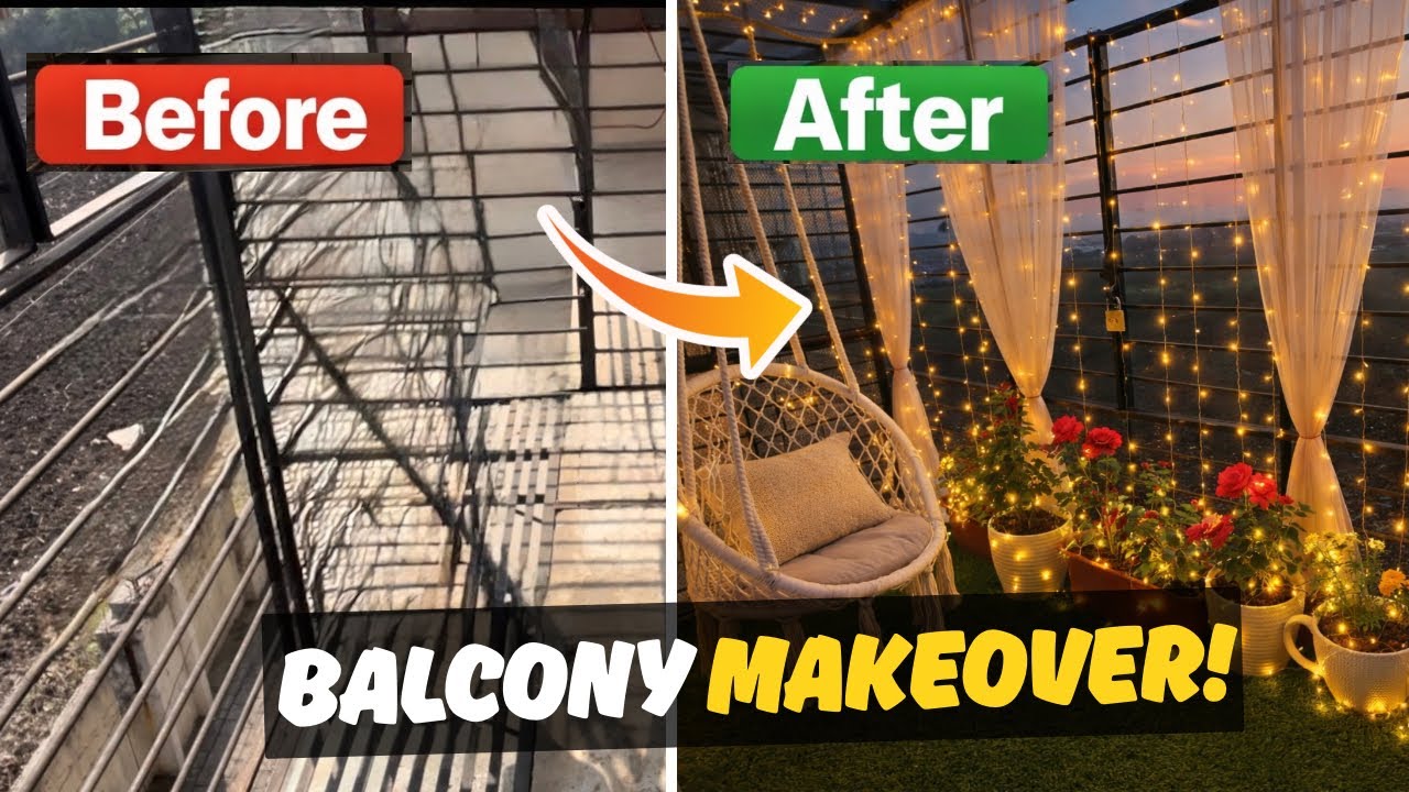 Sirf ₹1000 Me Balcony Ka Complete Makeover 😍 | Before & After | Low Budget Balcony Makeover | ishani