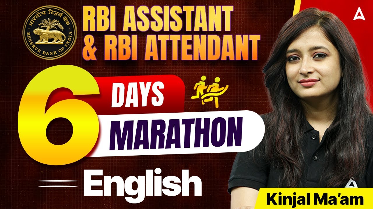 RBI Assistant & Attendant 2026 English | 6 Days Marathon | Day 1 English by Kinjal Ma'am