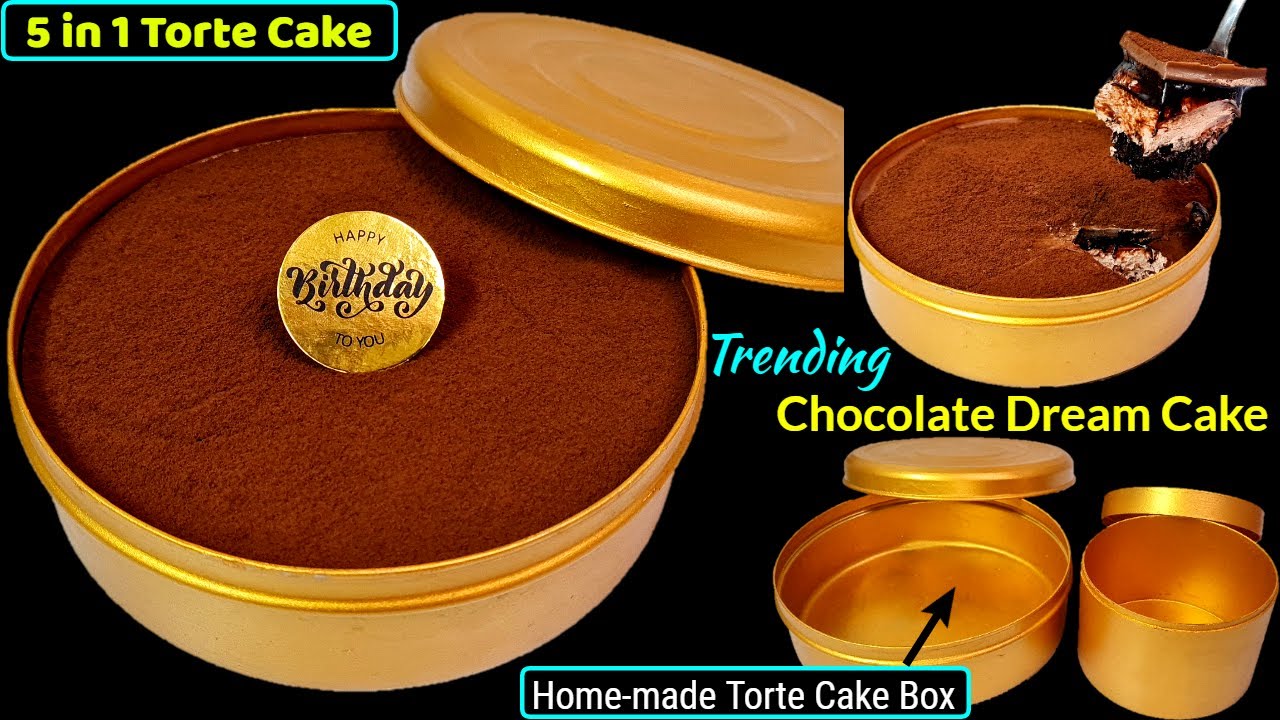 💯Trending 5 in 1 torte cake recipe & Homemade Cake Box,बिना अंडा-ओवन Chocolate Dream Cake| #trending