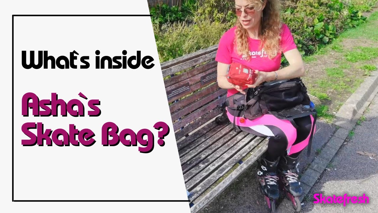 What's inside Asha's skate bag? Essential items needed for urban inline skating & rollerblading.