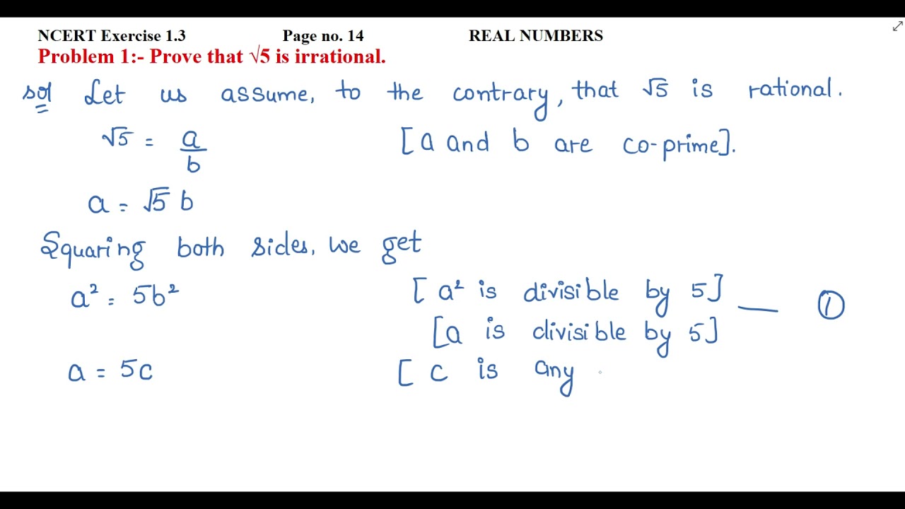 Prove that √5 is irrational.
