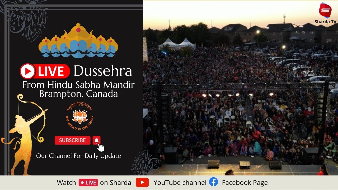 🔴LIVE: Dussehra 2022 || From Hindu Sabha Mandir Gore rd Brampton Canada