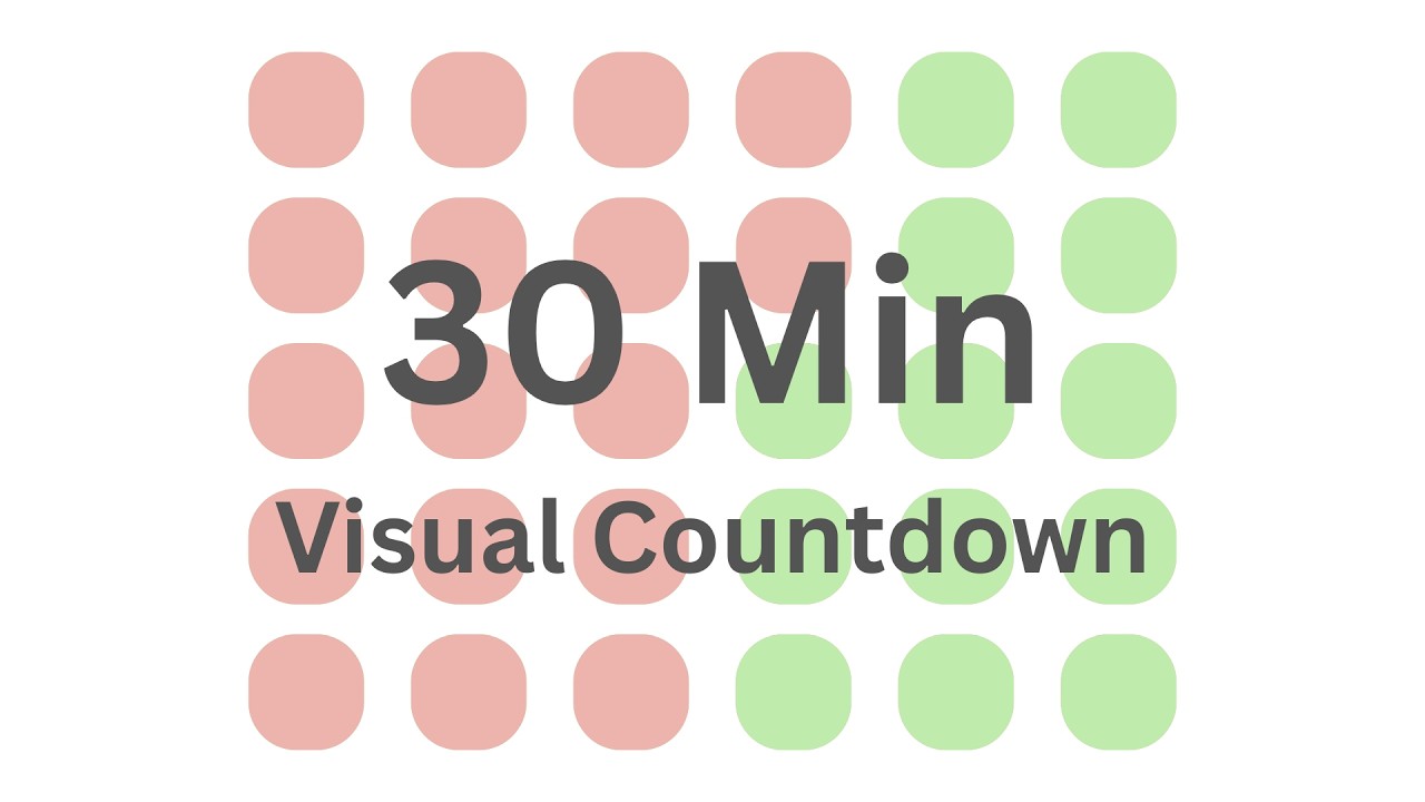 30 Minute Visual Timer ⏱️ | Silent Countdown | Color Squares Focus Timer