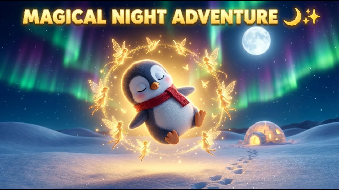 Sleepy Penguin Carried by Fairies! Magical 3D Bedtime Story
