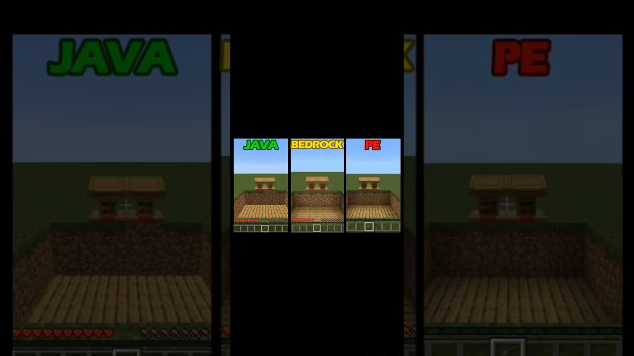 Java vs bedrock vs pocket edition /#minecraft #gaming #seashanty #goviral #trending #youtubeshorts