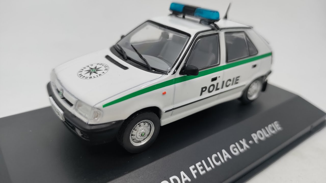 Kaleidoskop slavných vozů Škoda číslo 124 - Škoda Felicia GLX - Policie (1996) v 1:43 od DeAgostini