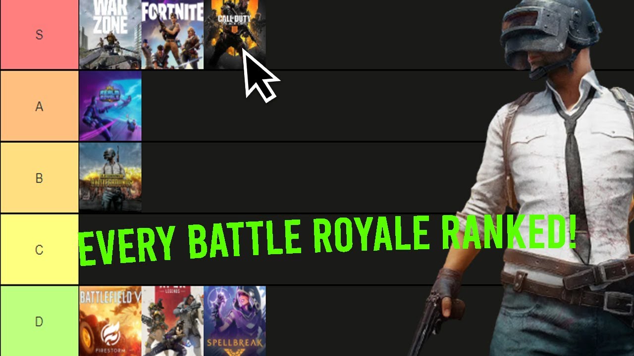 I ranked every major Battle Royale on a tier list!