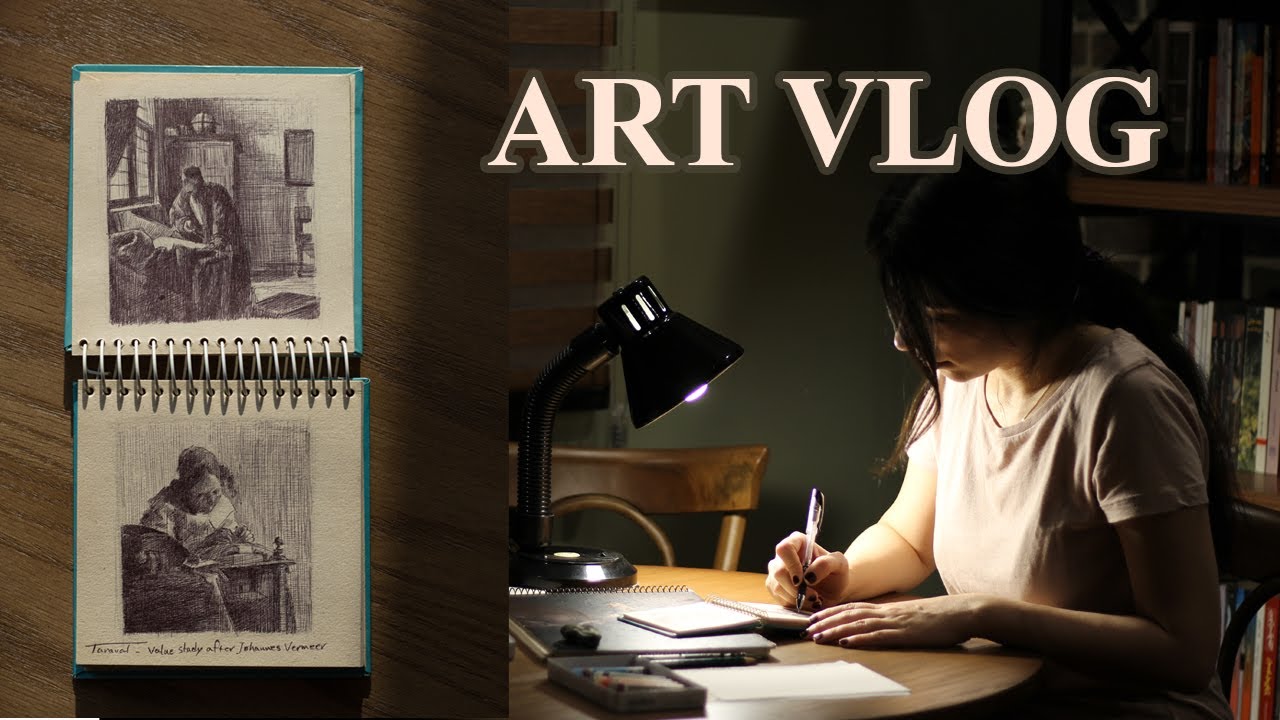 A Cozy Artist Vlog &ndash; A Slow Day with Two Vermeer Sketches