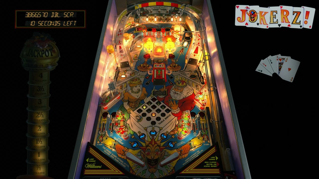 Visual Pinball X - Jokerz! ( Williams 1988) VPW - Jackpot, 7x EoBB, Extra balls and 5-bells Special!