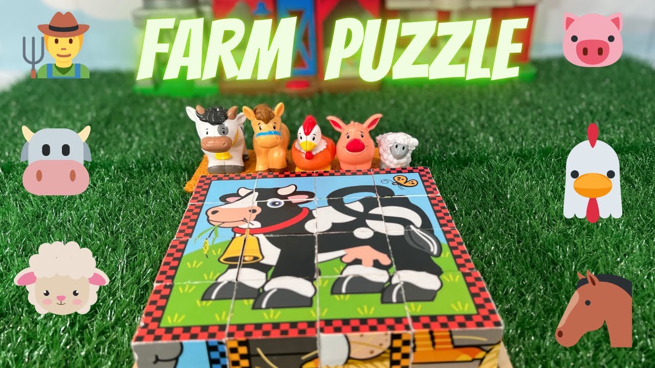 Farm Animal Puzzle - Melissa and Doug Puzzle Blocks - Old Macdonald - Kids & Toddler learning video