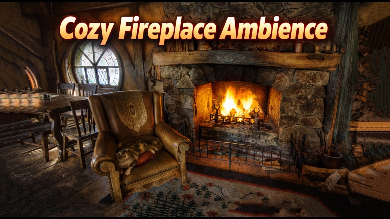 Cozy Fireplace Ambience | Warm Crackling Fire Sounds