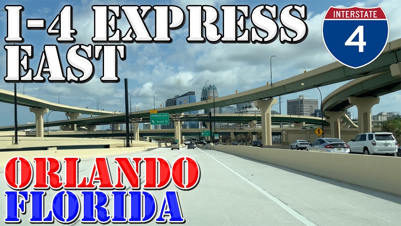I-4 East EXPRESS LANES TOLL - Orlando - Florida - 4K Highway Drive