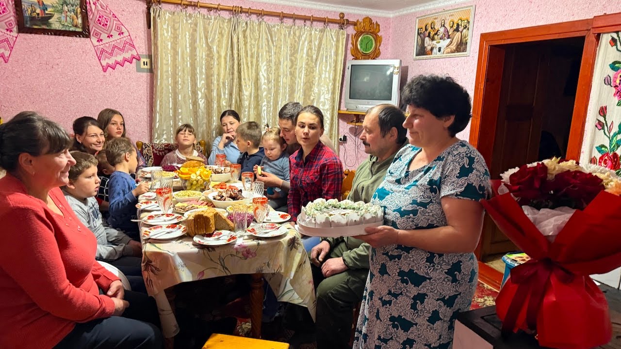 Grandma Olia’s 55th Birthday in the Carpathians 🎉🏔️ A Big Family Celebration & A New Apple Tree 🌳❤️