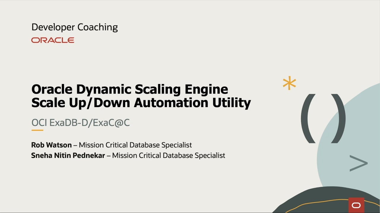 Oracle Dynamic Scaling Engine Scale Up/Down Automation Utility in OCI EXADB-D/EXAC@C