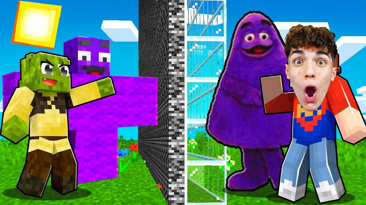 HO BARATO CON IL COMANDO //INCOLLA nella BUILD BATTLE del GRIMACE SHAKE su MINECRAFT