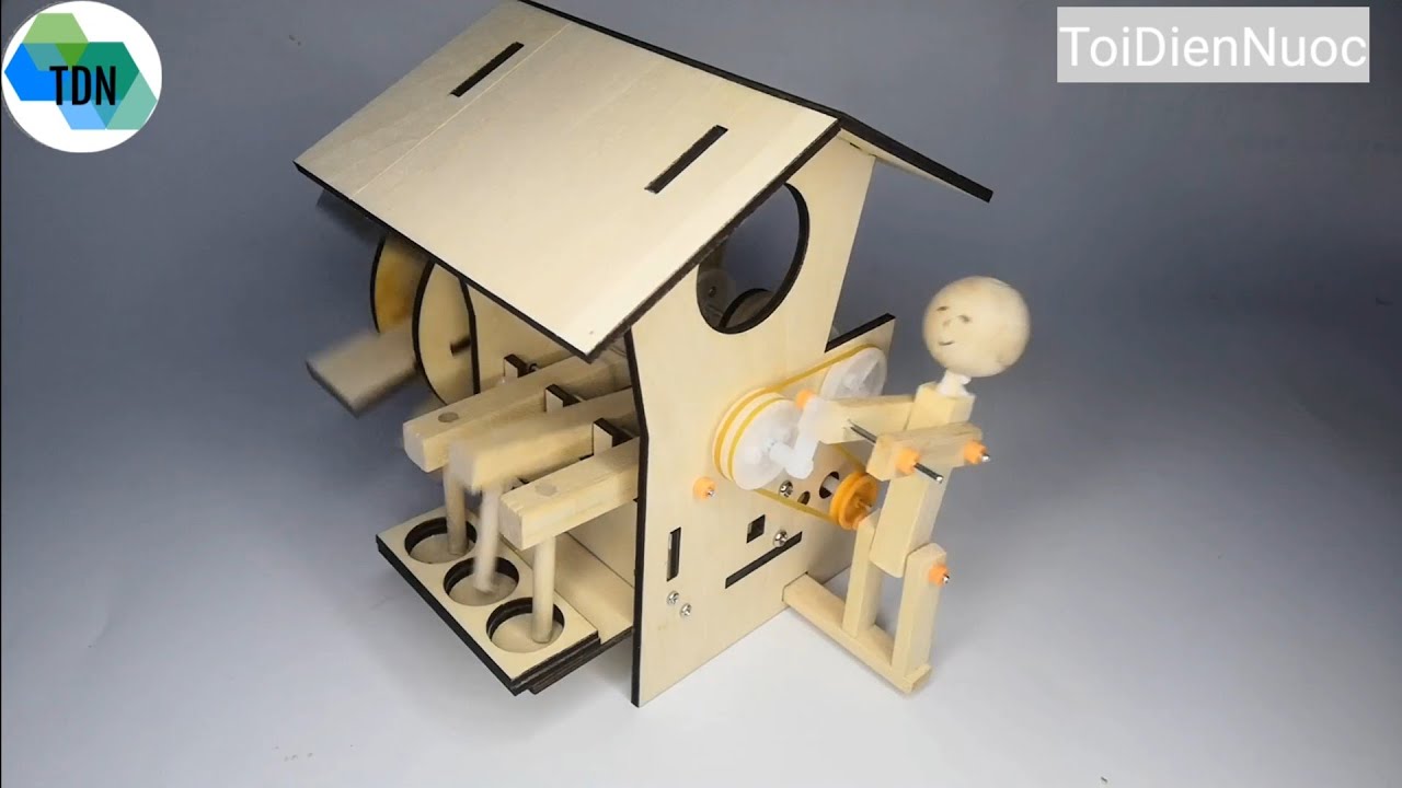 | Tôi Điện Nước | Diy | Model Of The Rice Paddle Wheel | Mô Hình Cối Giã Gạo|Guồng Quay Nước Giã Gạo