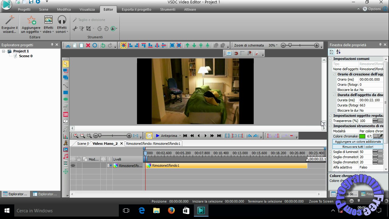 Creare effetti di Chroma Key e trasparenza con VSDC free