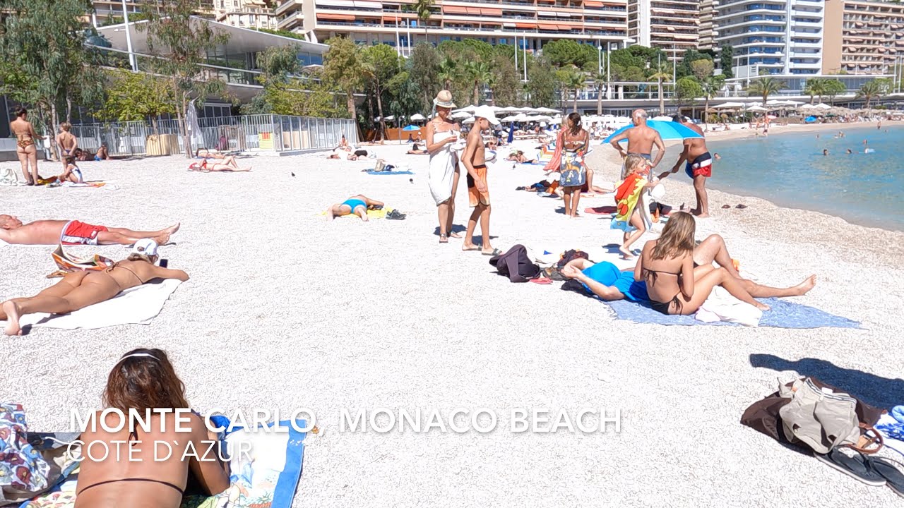 MONTE CARLO, MONACO BEACH WALK 4K, COTE D'AZUR