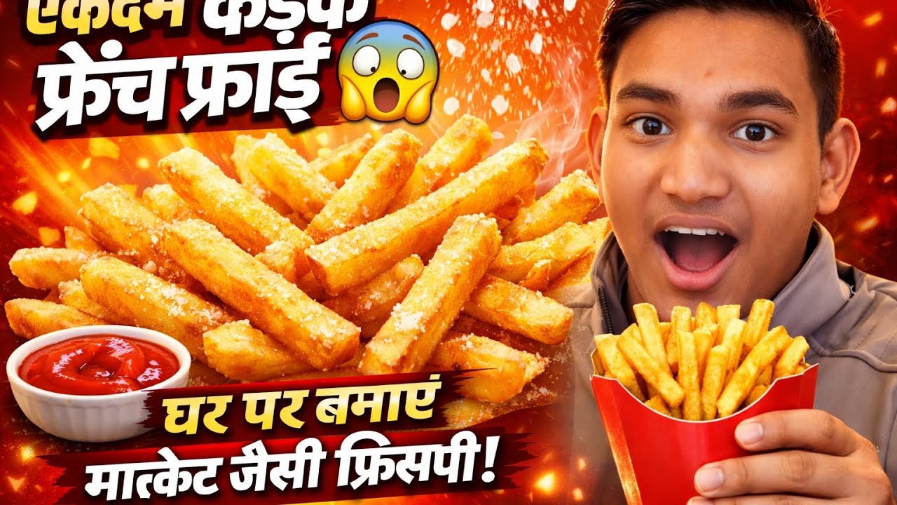 एकदम कड़क और क्रिस्पी फ्रेंच फ्राई बनाएं मार्केट जैसे🥰 #food #फ्रेंच फ्राइज #viral video #foodlover 