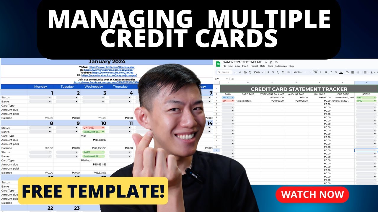HOW DO I MANAGE MY MULTIPLE CREDIT CARDS DUE DATE | FREE TEMPLATE/TRACKER