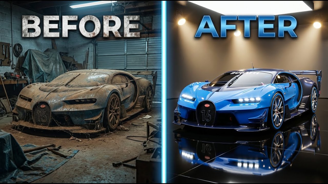 Abandoned Bugatti Vision Gran Turismo Found in Disrepair | Full ASMR Restoration