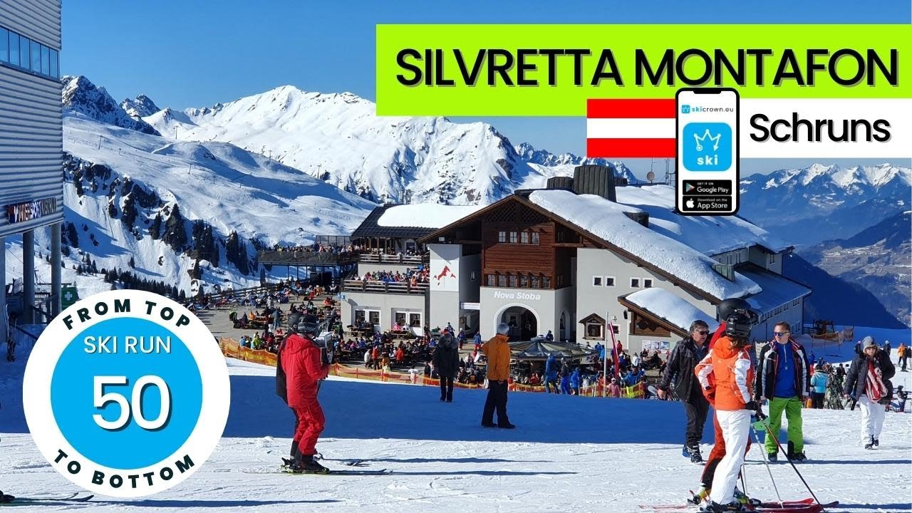Silvretta Montafon Austria / ski run 50, Schruns - Gaschurn, from top to bottom