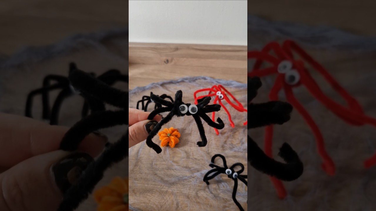 Easy DIY Pipe Cleaner Spiders tutorial 🕷🕸🕷 
