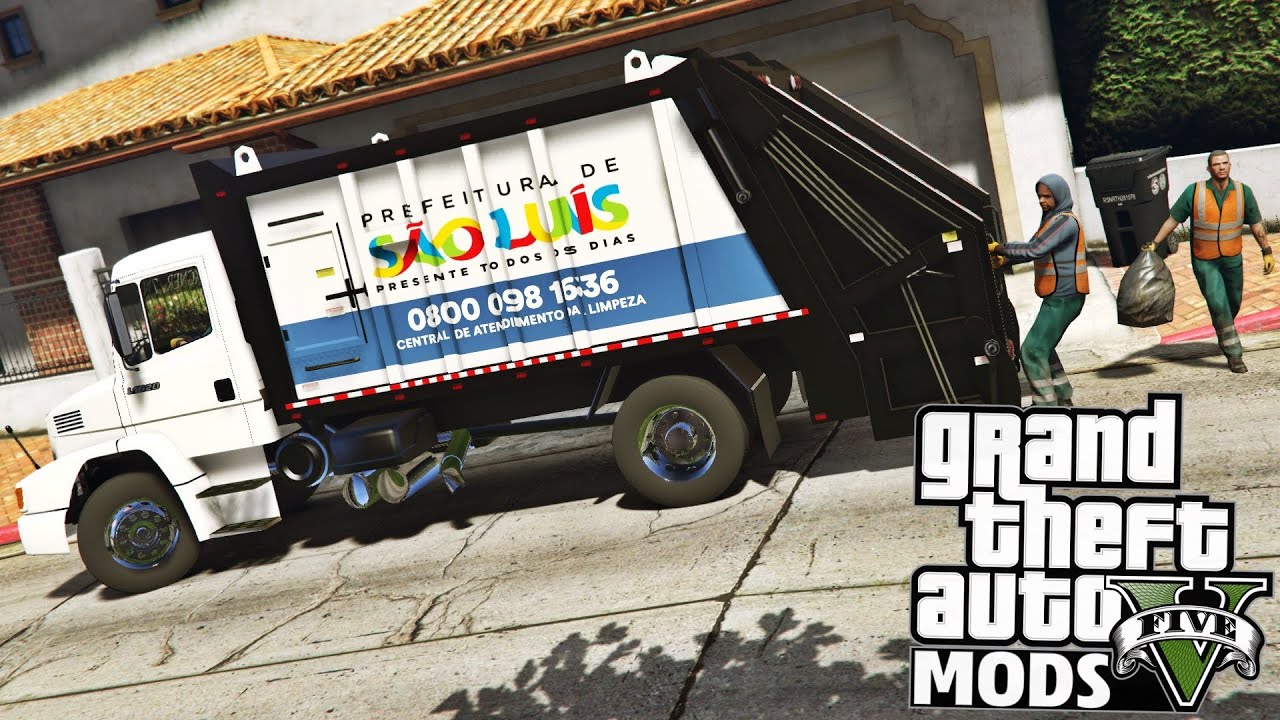 GTA V MODS - TRABALHANDO NA COLETA DO LIXO COM O CAMINHÃO DE SÃO LUIS DO MARANHÃO | GTA 5 MODS