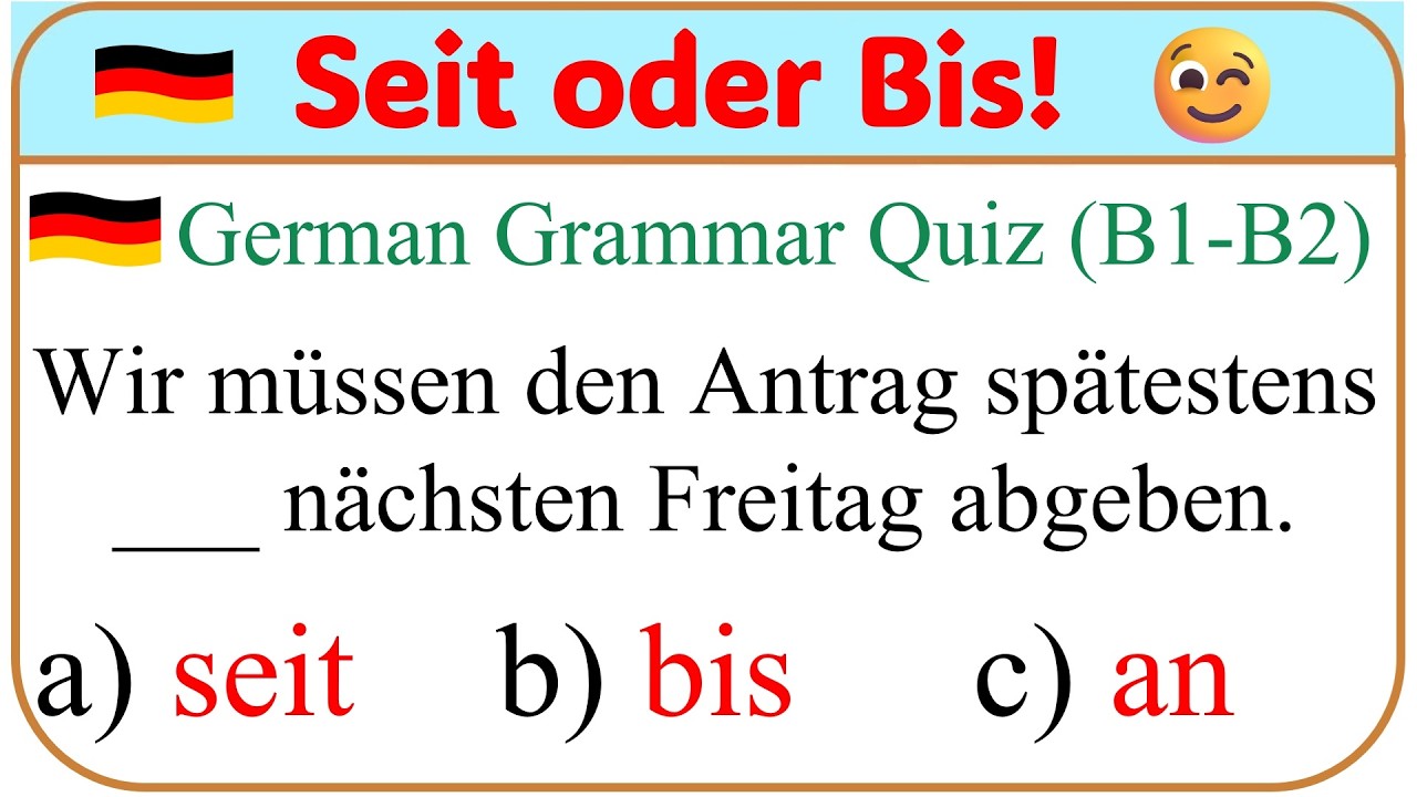 ✏️ Deutsch lernen leicht gemacht: B1/B2 Grammatik Quiz f&uuml;r dich!
