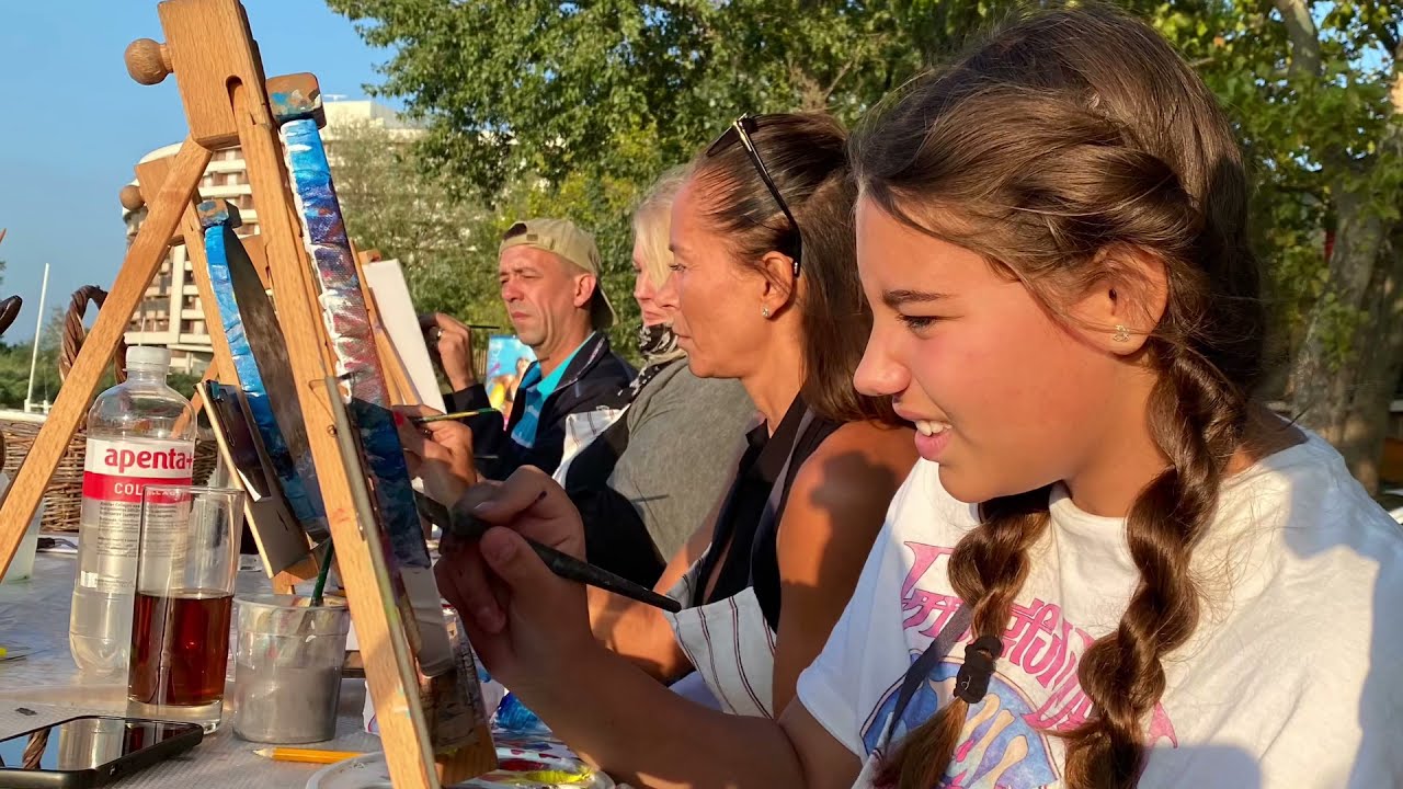 Fáklyás festés -a Mala Garden teraszán -MariannaArt.hu