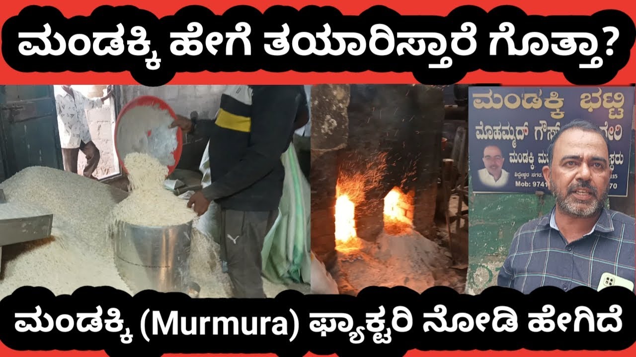 ಮಂಡಕ್ಕಿ ಹೇಗೆ ತಯಾರಿಸ್ತಾರೆ?🔥ಮಂಡಕ್ಕಿ ಫ್ಯಾಕ್ಟರಿ ನೋಡಿ ಹೇಗಿದೆ 😱 #murmura #mandakki