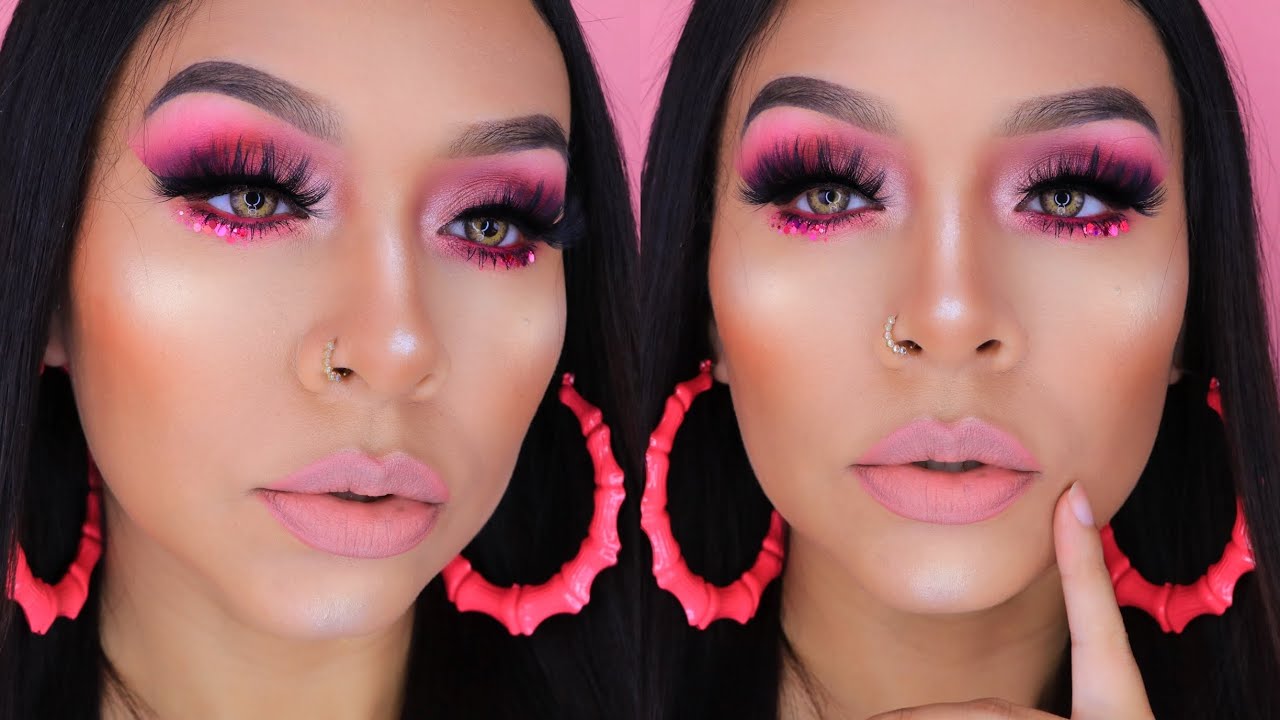 MAQUILLAJE ROSA GLAMUROSO PARA NOCHE