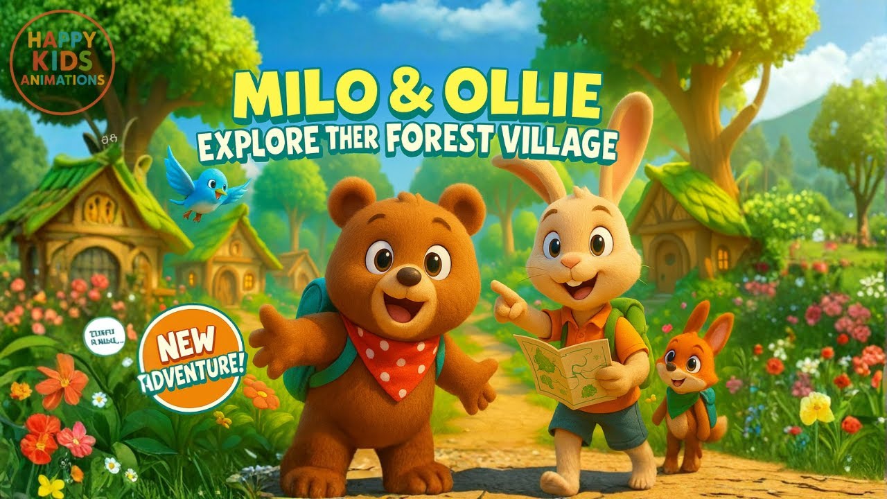 🎒🌲 Uncover the Magic! Milo & Ollie Explore Their Forest Village 🐻🐰✨