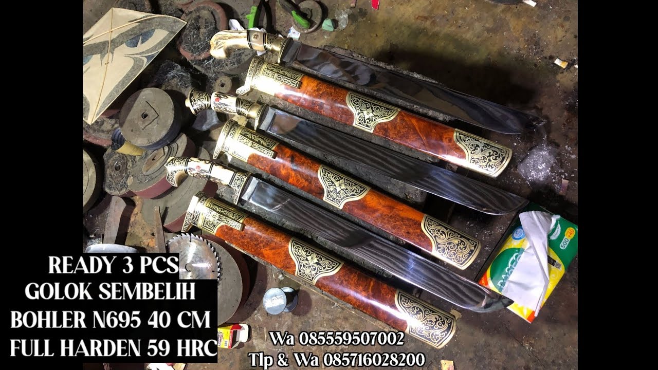 Tes ketajaman tiga golok sembelih sultan bohler n695 full harden 59 hrc super tajam dan super mewah