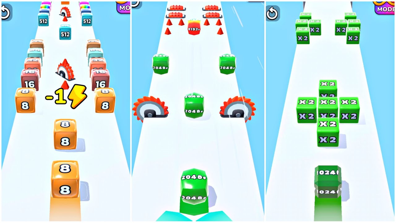 Jelly Run 2048 ULTIMATE Gameplay | 3 Shape Play Showdown! | 8M vs 16f vs 2048h Race