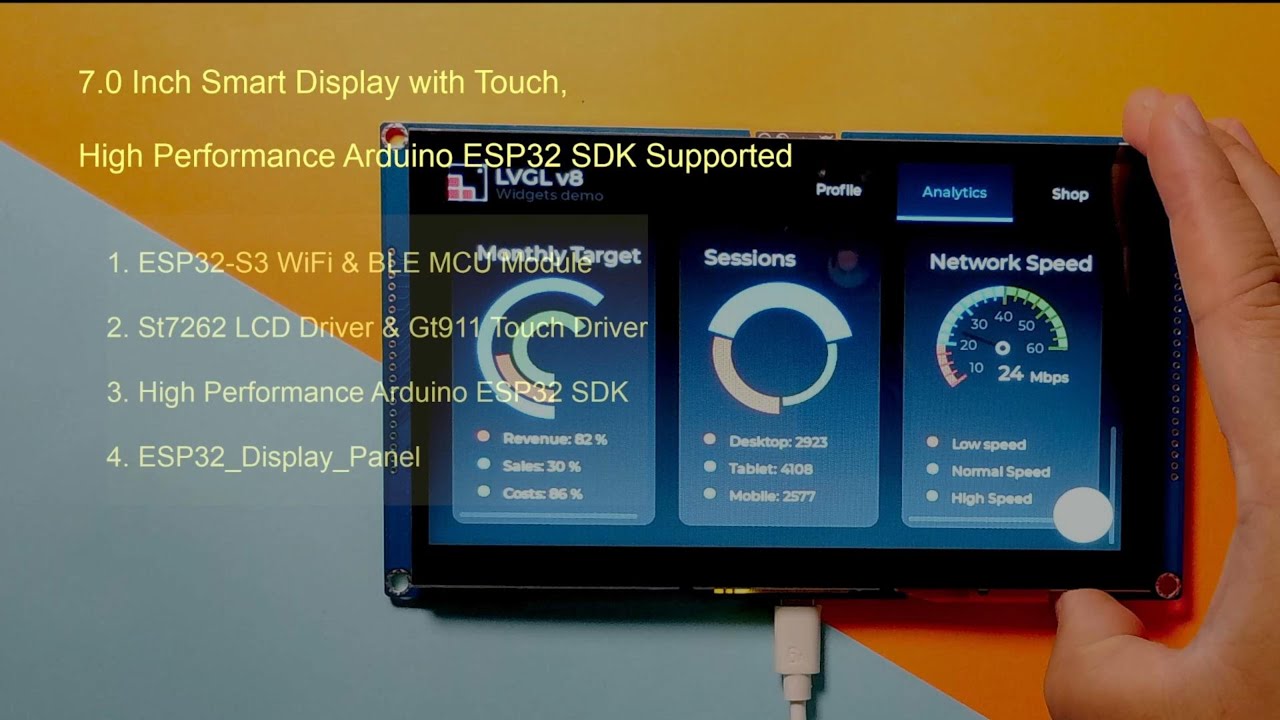 High-performance Arduino ESP32 SDK supports the 7-inch smart screen ESP32-S3 development board